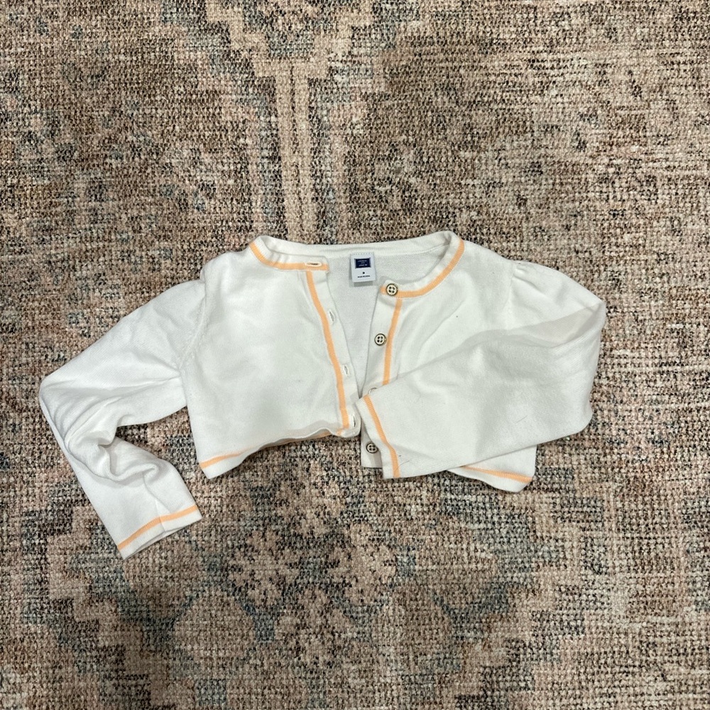 Janie and Jack White Shirt with Peach Accents